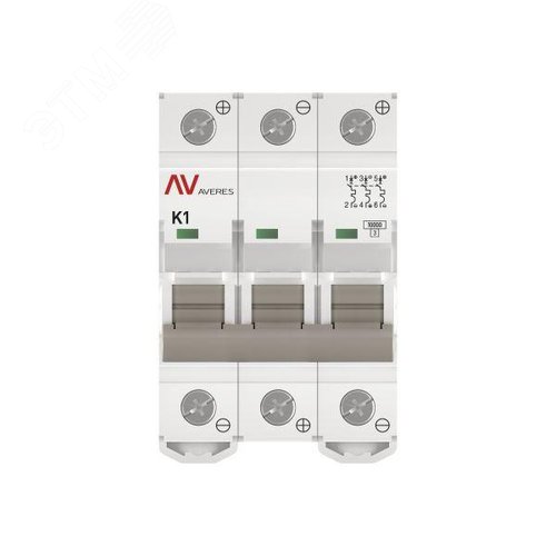 Выключатель автоматический AV-10 DC 3P 1A (K) 10kA AVERES - фото 3