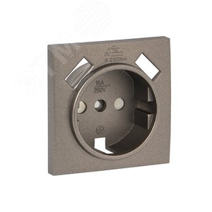 Валенсия лицевая панель розетки 1-местной с/з 16А графит с защ. штор. с 2 USB 2,1А - фото 2