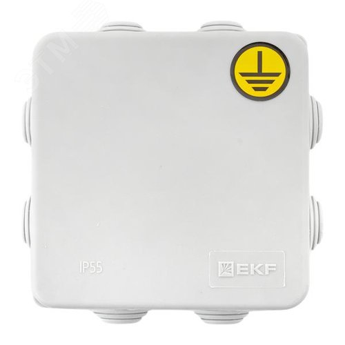 Коробка уравнивания потенциалов КУП-030-031 с крышкой наружная (85х85х40) для прямого монтажа 8 мембр. вводов серая IP55 EKF - фото 2
