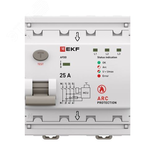 Устройство защиты от дугового пробоя (УЗДП) 3P+N 25А PROXIMA EKF - фото 1
