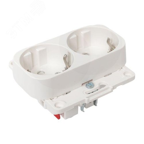 Стокгольм Механизм Розетки 2-местной с/з 16А белый с защ. штор. - фото 7