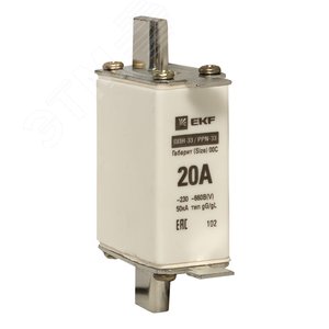 Вставка плавкая ППН-33 100/20А габарит 00С - фото 1