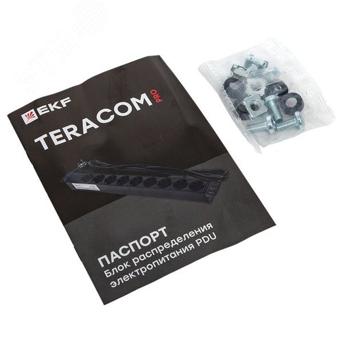 Блок розеток PDU TERACOM PRO 19' 1U 10А/250В 9 роз. Schuko шнур 2 м 3x1.5 мм2 вилка C14 корпус алюминий черный - фото 7