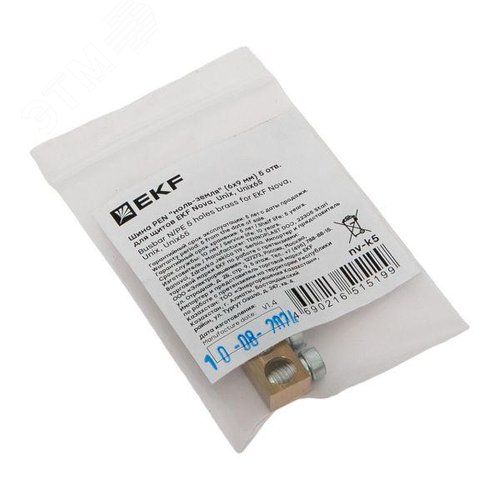 Шина PEN ноль-земля (6х9 мм) 5 отв. для щито EKF  Nova, Unix, Unix65 - фото 5