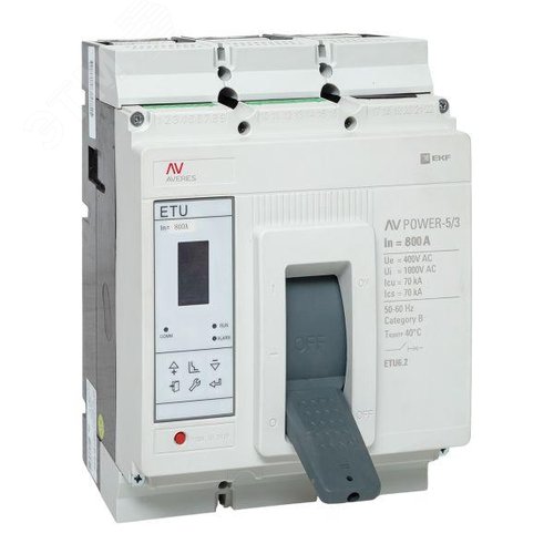 Выключатель автоматический AV POWER-5/3 800А 70kA ETU6.2 AVERES - фото 1