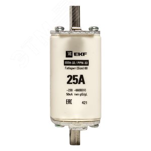 Вставка плавкая ППН-33 160/25А габарит 00 - фото 2