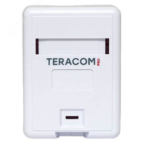 Корпус настенной розетки TERACOM PRO на 1 модуль Keystone со шторкой и маркером белый - фото 2