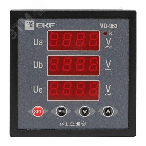 Вольтметр цифровой на панель 96х96 трехфазный PROxima - фото 2