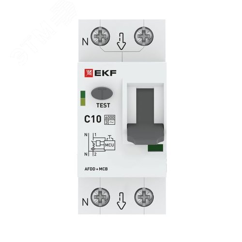 Устройство защиты от дугового пробоя (УЗДП) с автоматическим выключателем 1P+N 10А (C) 6кА PROXIMA EKF - фото 2