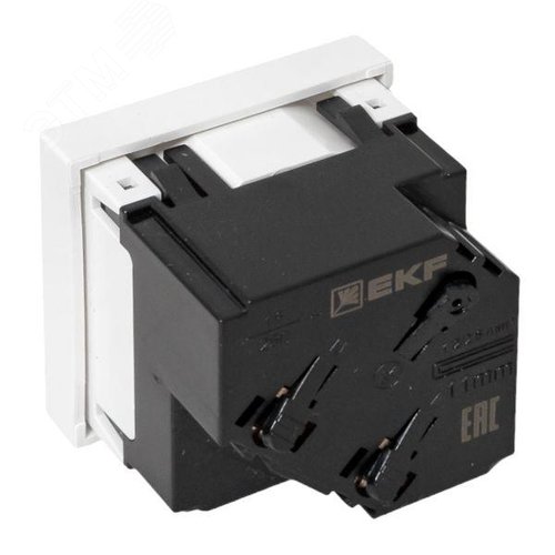 Розетка 45х45 с заземлением 45 градусов быстрозажимные клеммы белая - фото 7