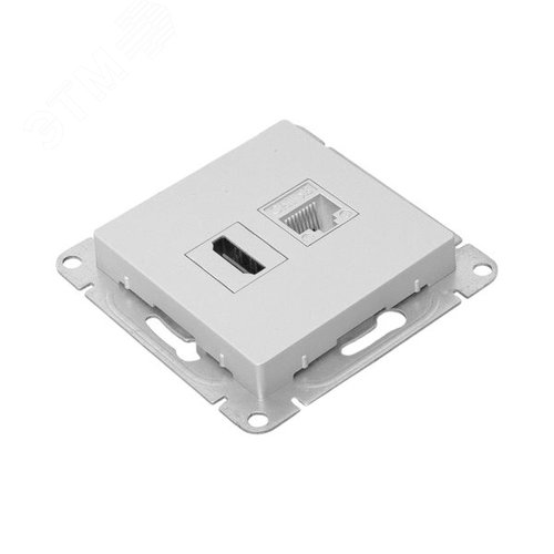 Механизм розетки HDMI+RJ45 (cat5), алюминий Эпика EKF - фото 6