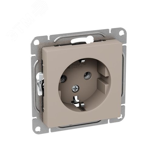 Механизм розетки  16А  с заземлением  без шторок  кремовый Эпика EKF - фото 2