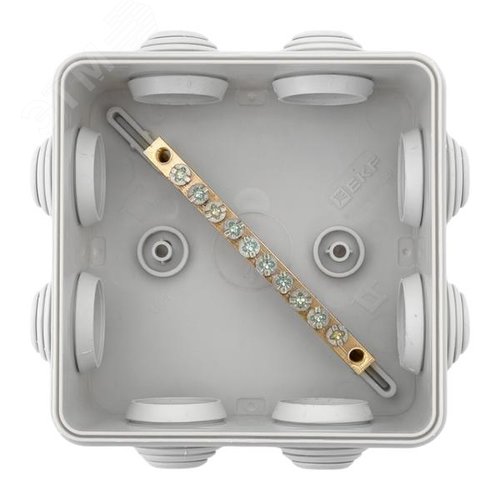 Коробка уравнивания потенциалов КУП-030-031 с крышкой наружная (85х85х40) для прямого монтажа 8 мембр. вводов серая IP55 EKF - фото 5