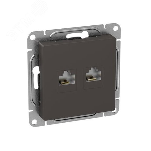 Механизм розетки RJ45 - 2шт  (cat5)  мокко Эпика EKF - фото 3