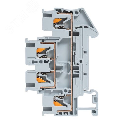 Клемма двухуровневая Push-in 2.5 мм2 4 вывода серая EKF - фото 6