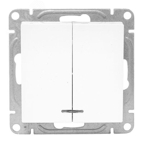Эпика Механизм выключателя 2кл. с подсветкой белый EKF - фото 2