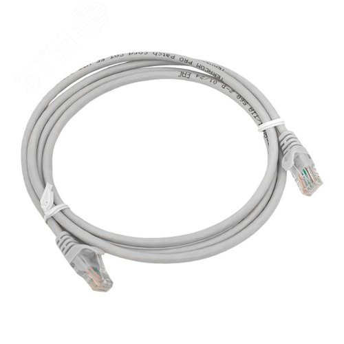 Патч-корд TERACOM PRO Cat.5E неэкранированный UTP оболочка PVC серый (1.5м) - фото 1