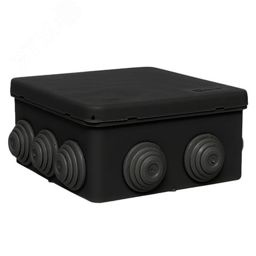 Коробка распределительная КМР-030-014 с крышкой   100x100x50 для прямого монтажа10 мембр.  вводов   черная IP55 EKF - фото 2