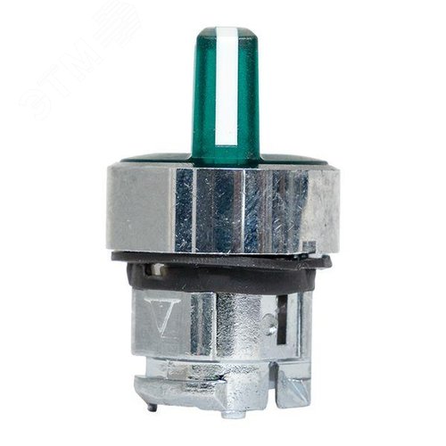 Исполнительный механизм переключателя SB4 зеленый на 2 положения возвратный без фиксации, с подсветкой с короткой ручкой IP65 - фото 3