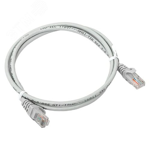 Патч-корд TERACOM PRO Cat.5E неэкранированный UTP оболочка PVC серый (1.0м) - фото 1