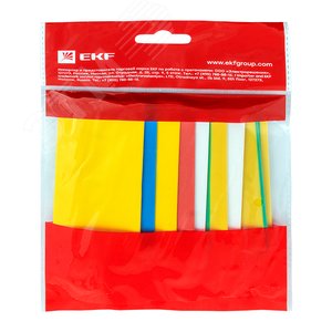 Трубка термоусаживаемая ТУТ нг 20/10 (7 цветов по 3шт) 100мм PROxima - фото 2