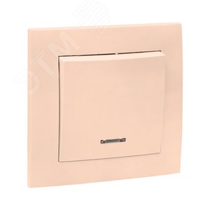 Валенсия выключатель 1-кл. 10А кремовый с индикатором - фото 2