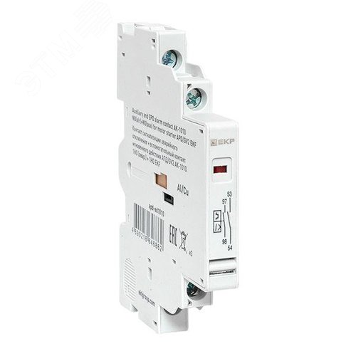 Изображение товара Контакт сигнализации аварийного отключения + вспомогательный контакт мгновенного действия АПД/GV2 АК-1010 1НО (авар.) + 1НО EKF (шт)