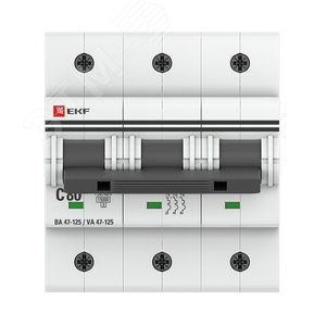 Выключатель автоматический трехполюсный 80А С ВА 47-125 15кА - фото 3