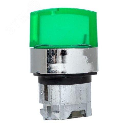 Механизм переключателя исполнительный XB4 зеленый на 2 положения возвратный без фиксации с подсветкой с короткой ручкой PROxima - фото 3