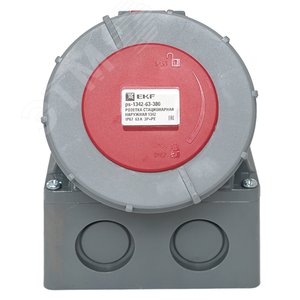 Розетка стационарная наружная 1342 3Р+РЕ 63А 380В IP67 PROxima - фото 2
