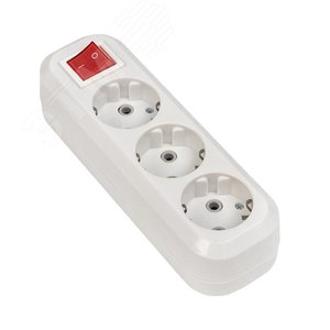 Колодка 3 гнезда с заземлением с выключателем 16А Эксперт - фото 2