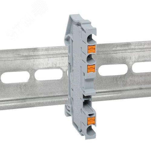 Клемма Push-in 2.5 мм2 3 вывода серая EKF - фото 2