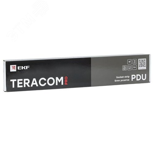 Блок розеток PDU TERACOM PRO 19' 1U 10А/250В 9 роз. Schuko шнур 2 м 3x1.5 мм2 вилка C14 корпус алюминий черный - фото 8