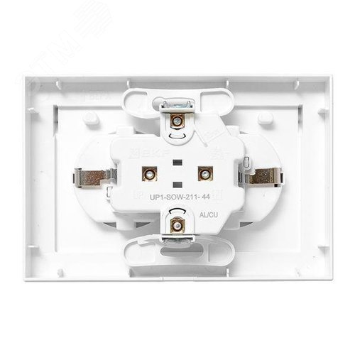 Эпика Механизм розетки двойной 16А IP44 с заземлением со шторками с рамкой с крышками белый EKF - фото 7