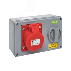 Розетка с блокировкой и выключателем 1415 3Р+РЕ+N 16А 380В IP44 - фото 1