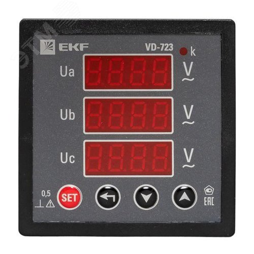 Вольтметр цифровой на панель 72х72 трехфазный PROxima - фото 2