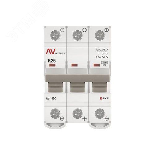 Выключатель автоматический AV-10 DC 3P 25A (K) 10kA AVERES - фото 4