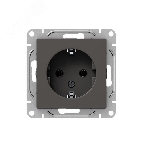 Механизм розетки  16А  с заземлением  без шторок  мокко Эпика EKF - фото 1