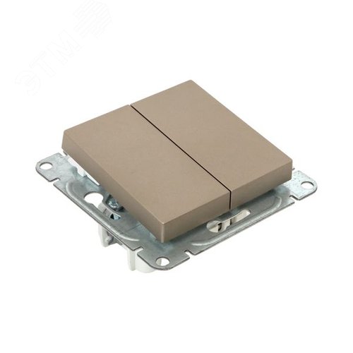 Механизм выключателя. двухклавишный. шампань Эпика EKF - фото 8