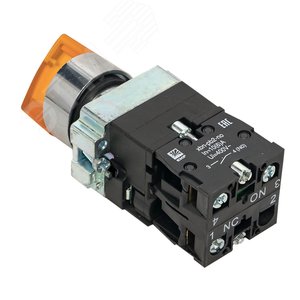 Переключатель BD33 3P c желтой подсветкой 24В NO PROxima - фото 3