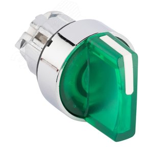 Механизм переключателя исполнительный ХB4 зеленый на 3 положения с фиксацией с подсветкой с короткой ручкой PROxima