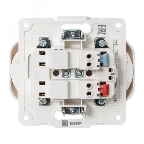 Стокгольм Механизм Розетки 2-местной б/з 10А белый с защ. штор. - фото 5