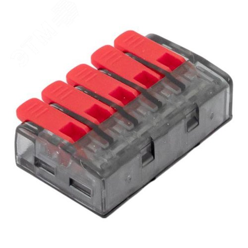 Строительно-монтажная клемма СМК 221-615 с рычагом 5 отверстий 0.5-4.0(6) мм2 EKF PROxima - фото 7