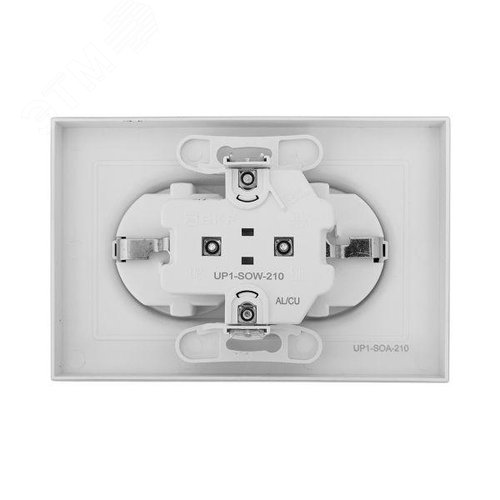 Эпика Механизм розетки двойной 16А с заземлением без шторок с рамкой алюминий EKF - фото 4