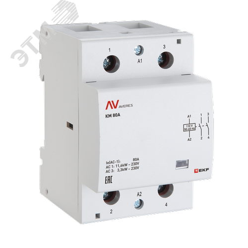 Изображение товара Контактор модульный КМ 100А 2NC 48VAC (3 мод.) AVERES EKF (шт)