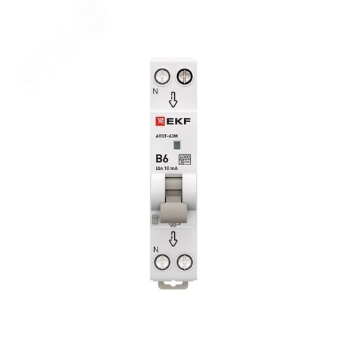 Выключатель автоматический дифференциального тока АВДТ-63М 1P+N (18 м) 6А 10мА характеристика B тип A электронный 6кА PROXIMA - фото 3