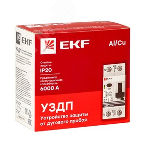 Устройство защиты от дугового пробоя (УЗДП) с автоматическим выключателем 1P+N 50А (C) 6кА PROxima afdd-2-50C-pro EKF - 4