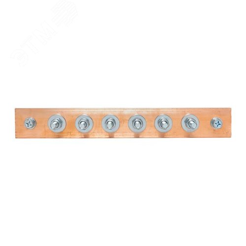 Изображение товара Шина заземляющая главная с изоляторами на 6 подключений ГЗШ-6 Сu (шт)