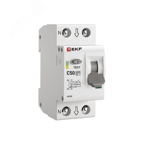 Устройство защиты от дугового пробоя (УЗДП) с автоматическим выключателем 1P+N 50А (C) 6кА PROxima - фото 1