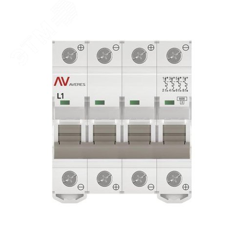 Выключатель автоматический AV-6 DC 4P 1A (L) 6kA AVERES - фото 3